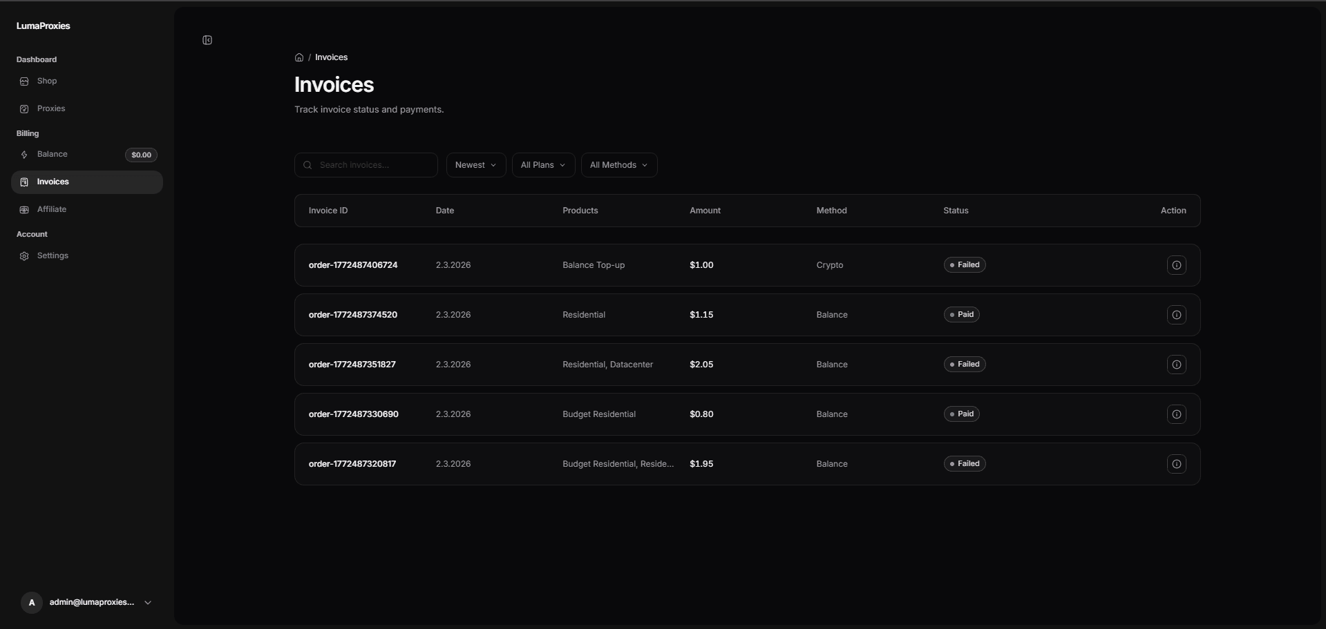LumaProxies app screenshot